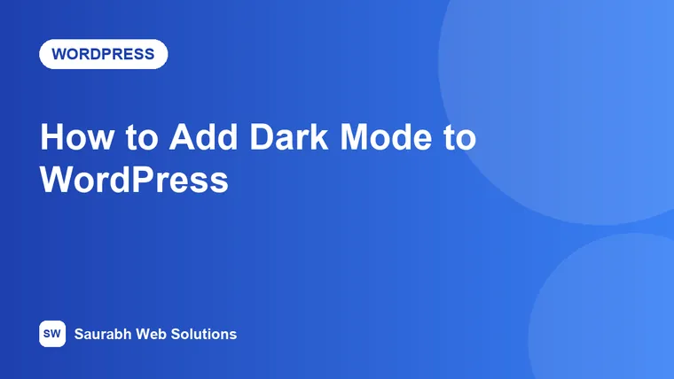 How to Add Dark Mode to a WordPress Website - cover image