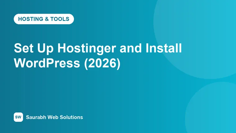 How to Set Up Hostinger and Install WordPress in 2026 (Step-by-Step) - cover image