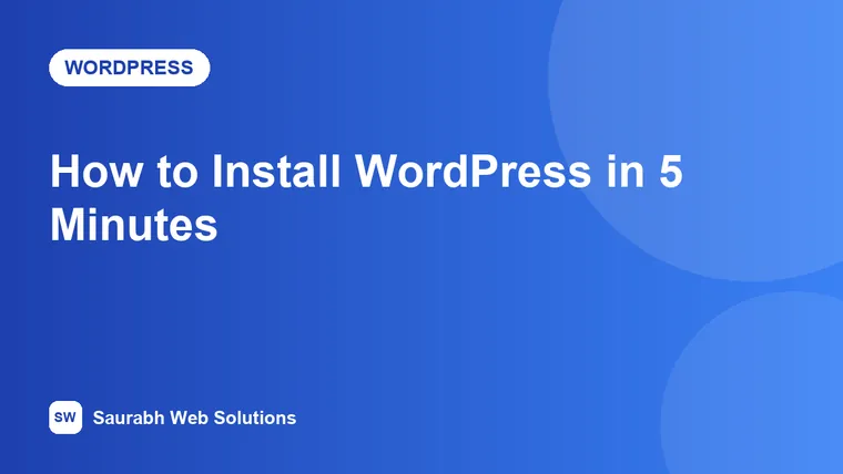 How to Install WordPress in 5 Minutes (Any Hosting, Step by Step) - cover image