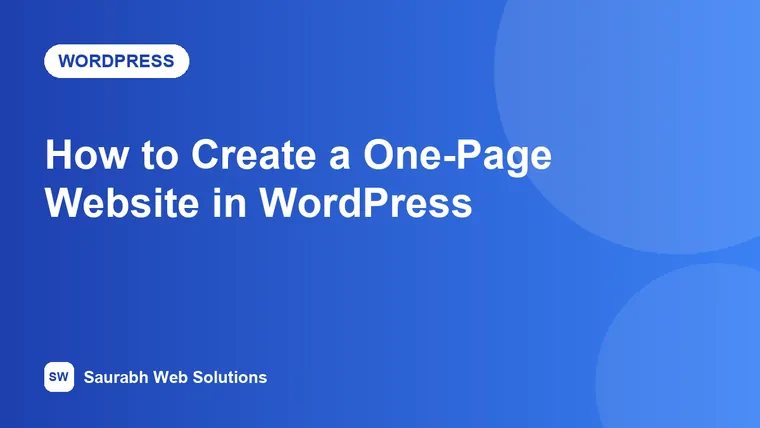 How to Create a One-Page Website in WordPress (With Smooth Scroll Menu) - cover image