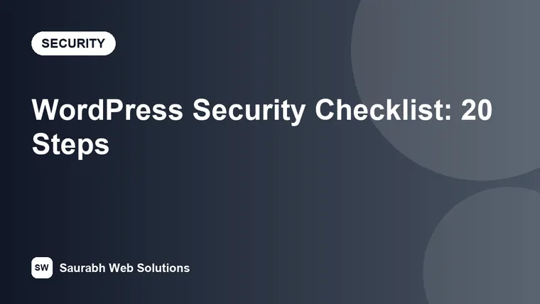 WordPress Security Checklist: 20 Steps to Protect Your Site in 2026 - cover image